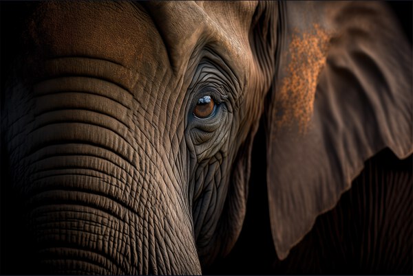 African Elephant Digital Portrait Print