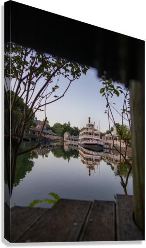 Steam Boat reflection  Canvas Print