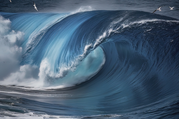 Blue ocean wave 1 by Anghel Viorel