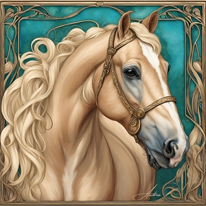 Blond Palomino w Curly Flaxen Mane by Andrea Record