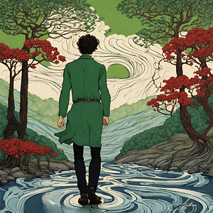 Man In the Swirling River by Andrea Record
