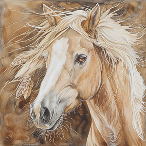 Saffron Amber-Eyed Palomino Print by Andrea Record