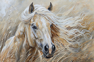 Sassafras Windy Palomino Print by Andrea Record