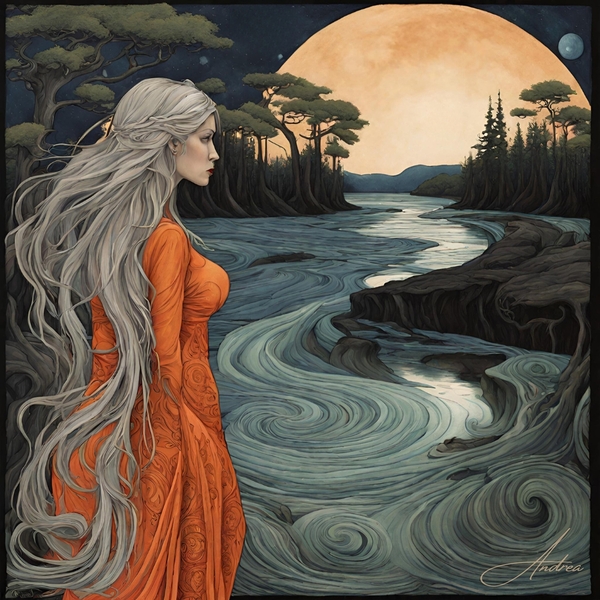 Whirling River Night Print