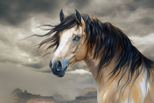 Tallulah Blue Eyed Buckskin Print