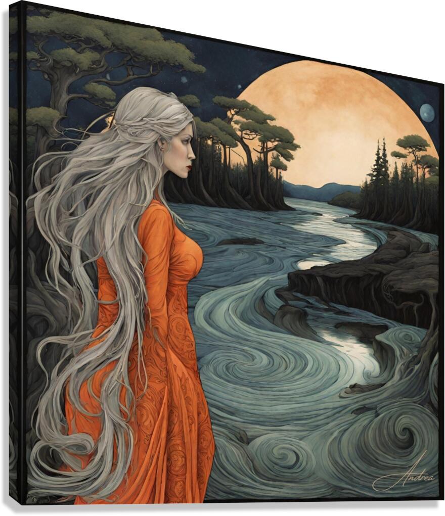 Whirling River Night Canvas Print