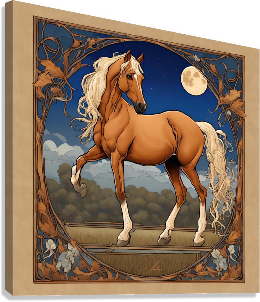 Starry Palomino Night Canvas Print