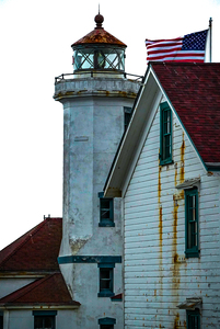 Lighthouse With Flag