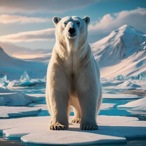 Big blue-eyed polar bear 