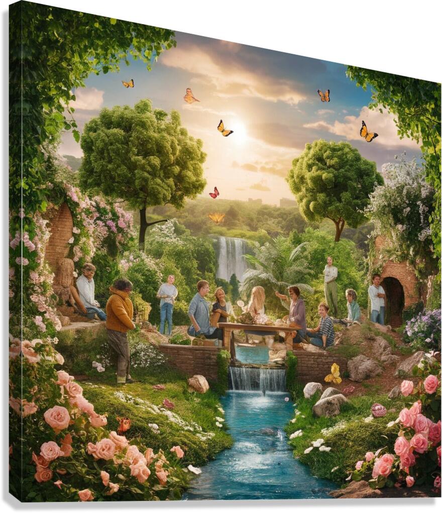 イラストの原画　ネイチャーアート　Paradise Paradise on earth by My creations Wall Art