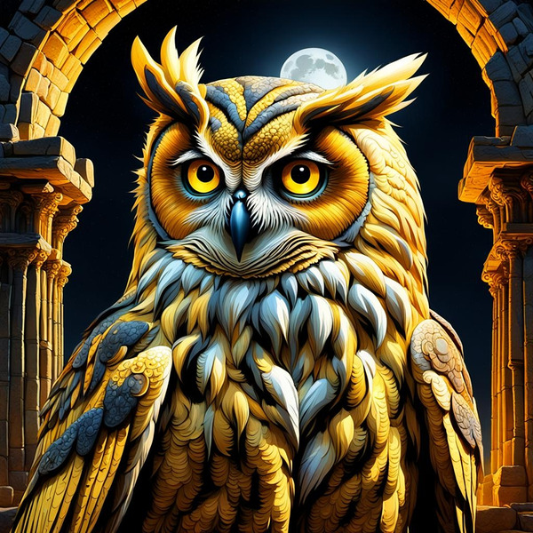 Owl Yellow by ART BY DONATAS