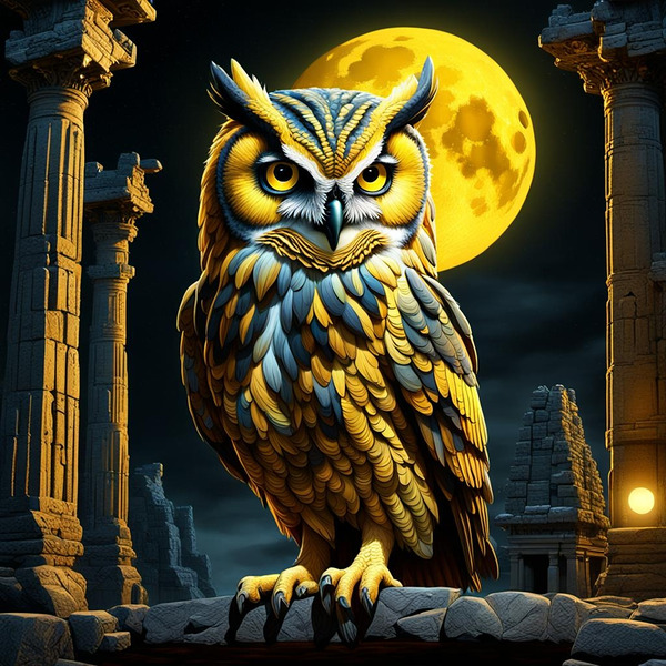 Owl Yellow by ART BY DONATAS