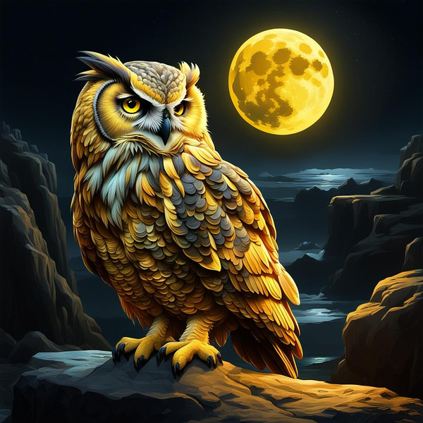 Owl Yellow by ART BY DONATAS