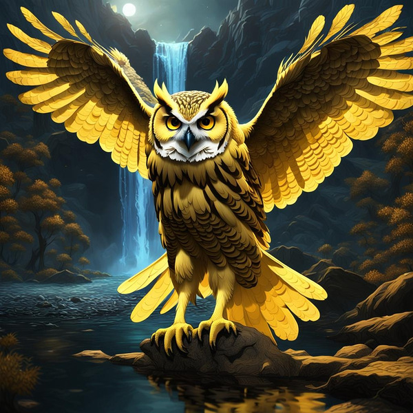 Owl Yellow by ART BY DONATAS