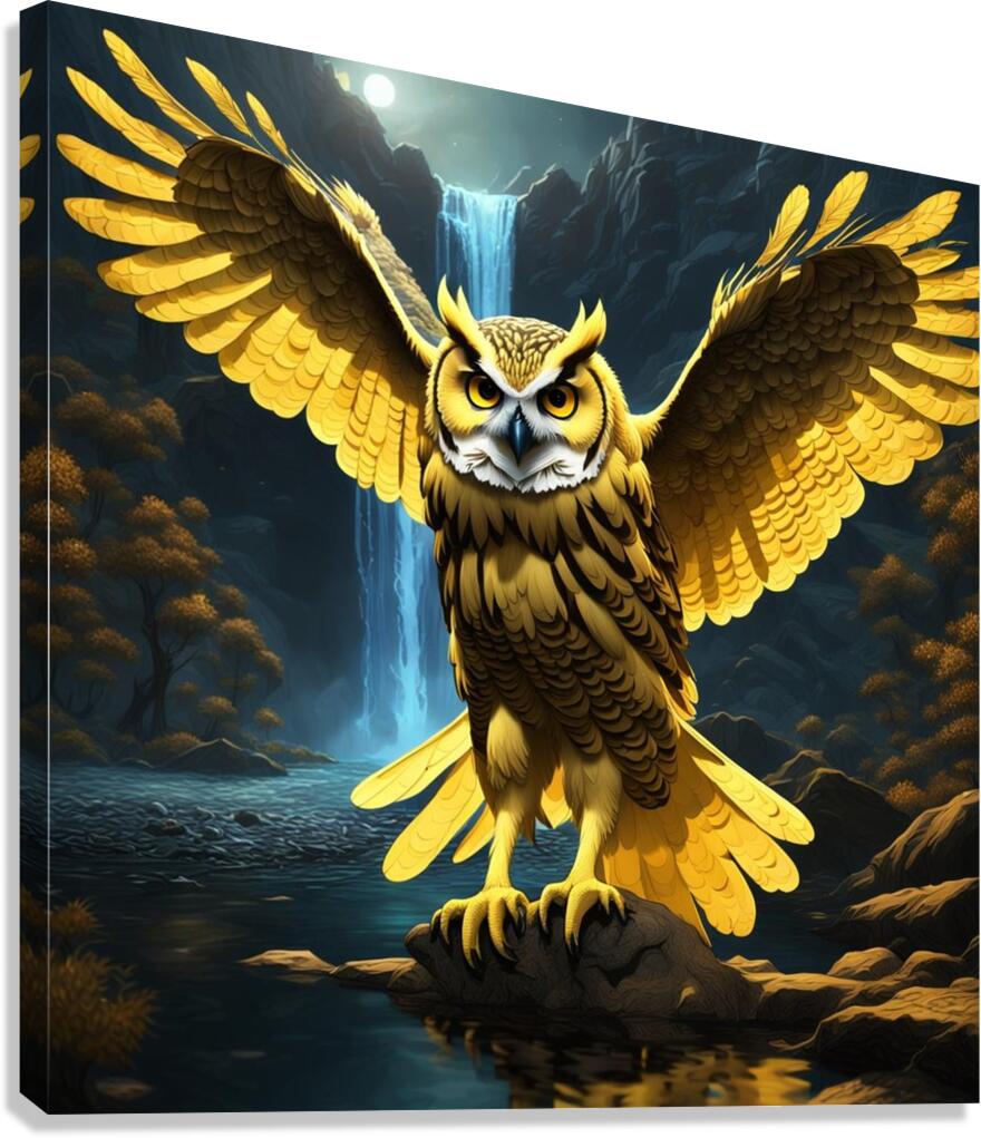 Owl Yellow Canvas Print