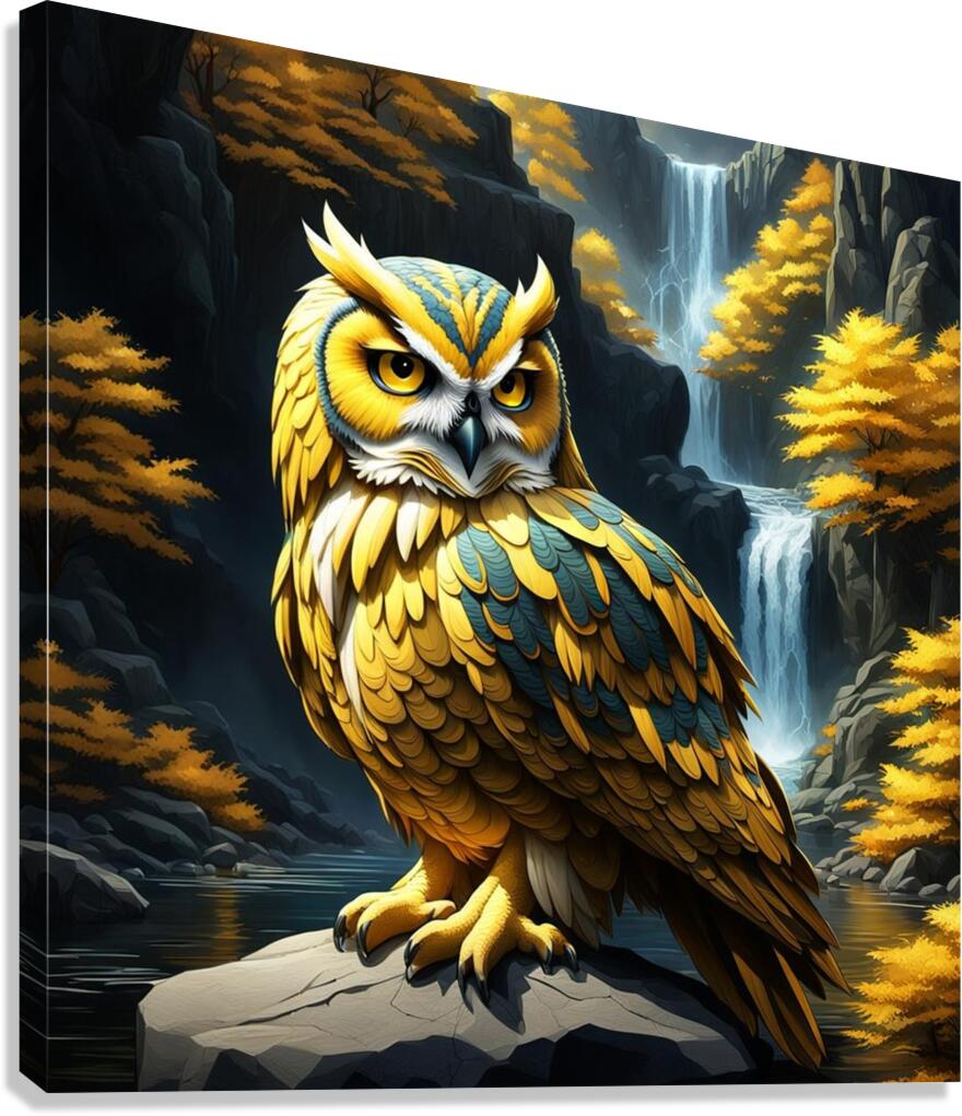 Owl Yellow Canvas Print
