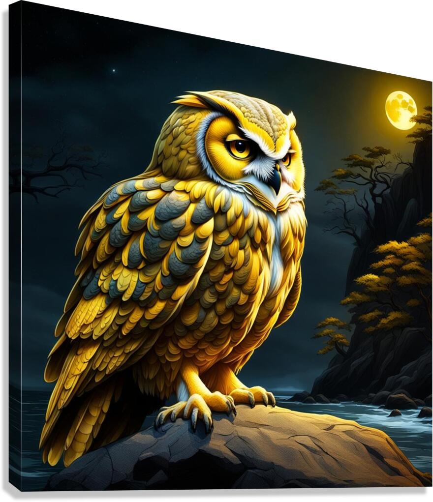 Owl Yellow Canvas Print