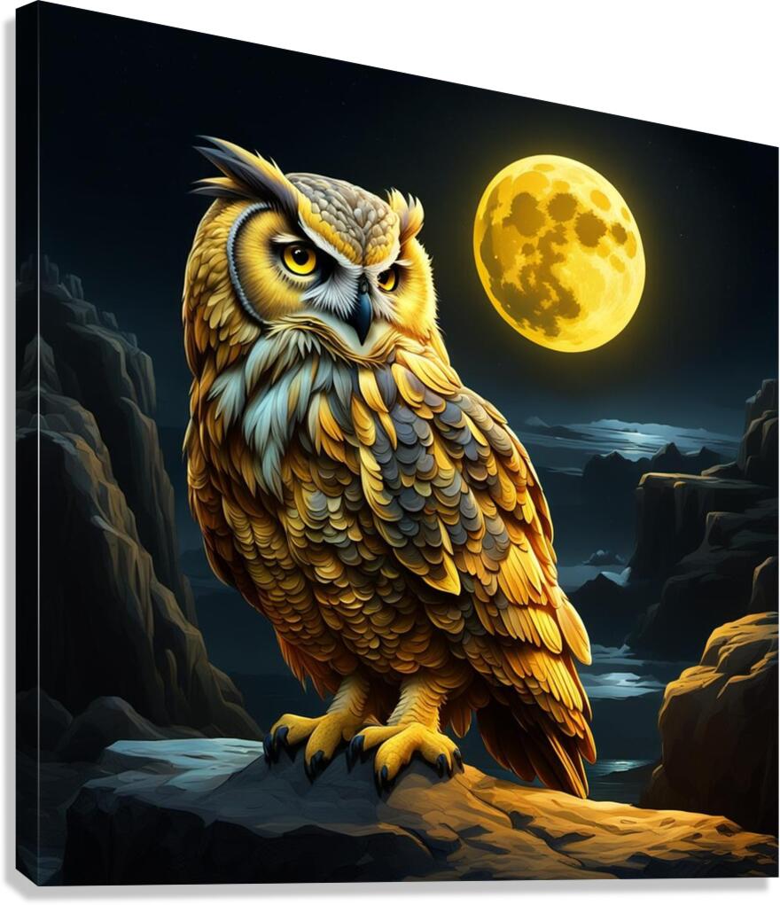 Owl Yellow Canvas Print