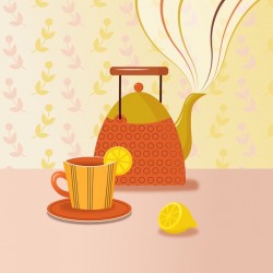 tea pot cup drawing