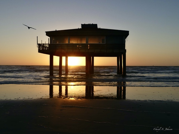 Bob Hall PIer ~ North Padre Island Texas by Cheryl A Johnson