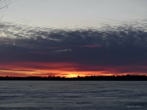 Moody Sunset on Gun Lake Print