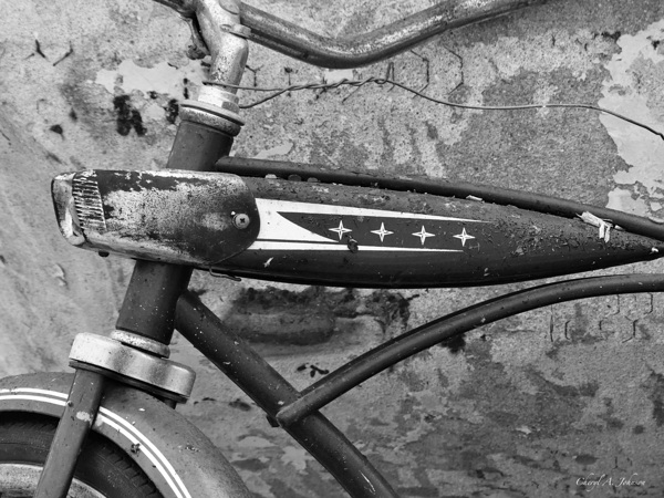 Vintage Bike in Black and White by Cheryl A Johnson