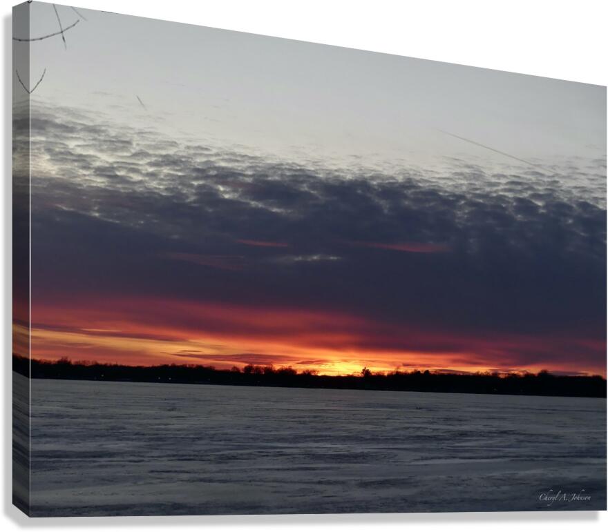 Moody Sunset on Gun Lake Canvas Print