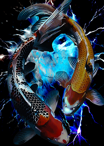 1001 aura art koi