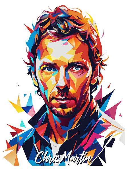Chrish Martin Portrait Pop Art Wpap by Vectorartnesia