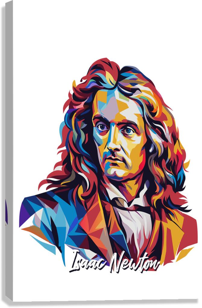 「NEWTON PORTRAITS」 Isaac Newton Portrait Pop Art Wpap by Vectorartnesia Wall Art