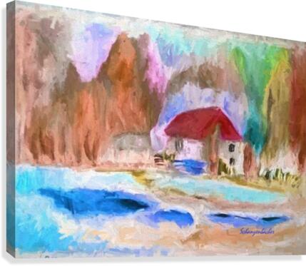 Winter House  Canvas Print