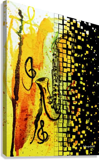 Saxophone Escaping Canvas Print
