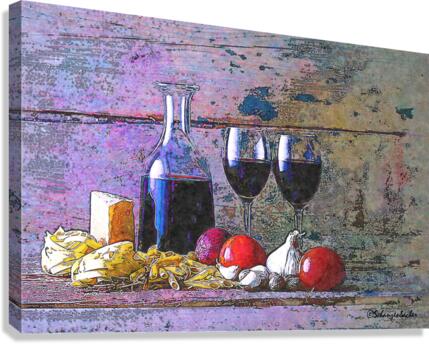 Dining with wine Canvas Print