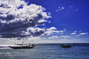 Boracay Fishing Boats under the Midday Sky – Philippines