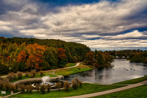 Autumn Reservoir Vista - New England by AM Productions
