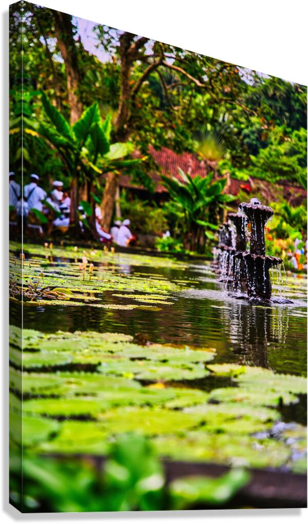 Tranquil Fountain — Bali Gardens Canvas Print