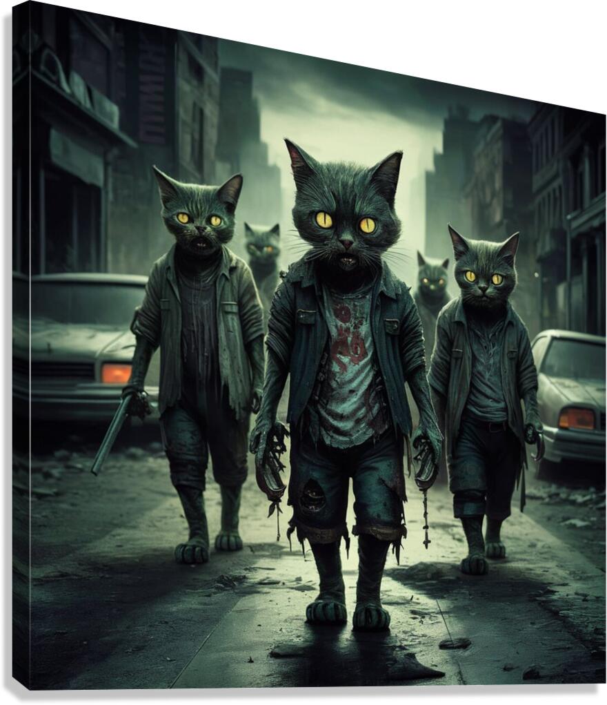 Zombie cats Canvas Print