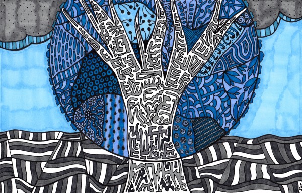 Blue Tree Print