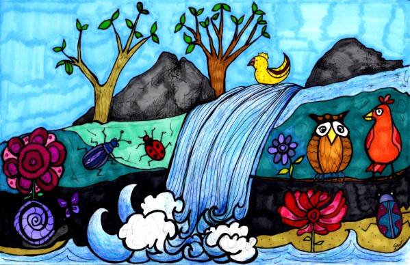 Wonky Waterfall Print
