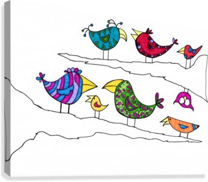 Chatty Birds Canvas Print