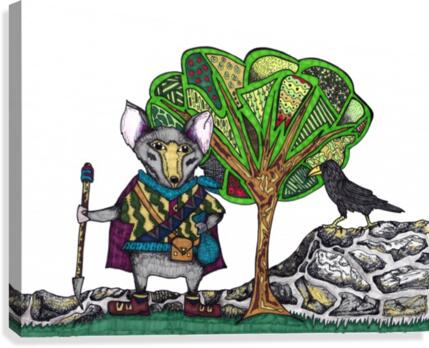 Warrior Mouse (white background) Canvas Print