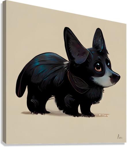 Black Corgi Canvas Print