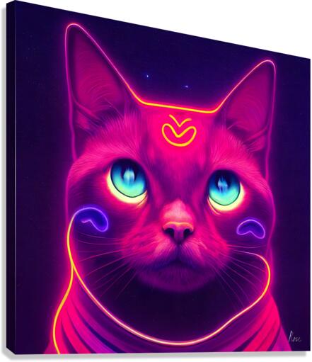 Neon Cat 2 Canvas Print