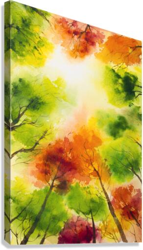 Fall Forest Worms Eye View Canvas Print