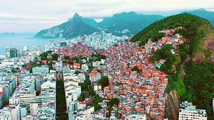 Rio de Janeiro view from the sky Favelas landscape mountain