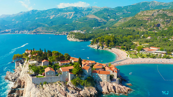 Montenegro Seaside landscape view from the sky Print
