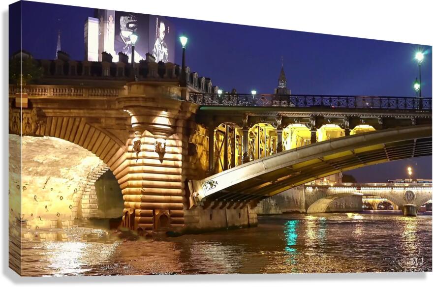 Paris Paris at night under the bridges of Paris Canvas Print
