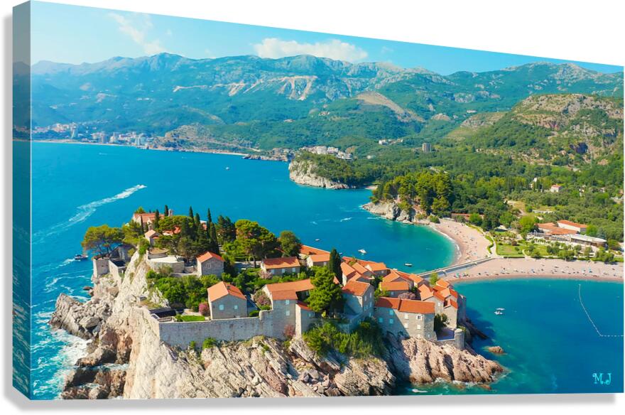 Montenegro Seaside landscape view from the sky Canvas Print