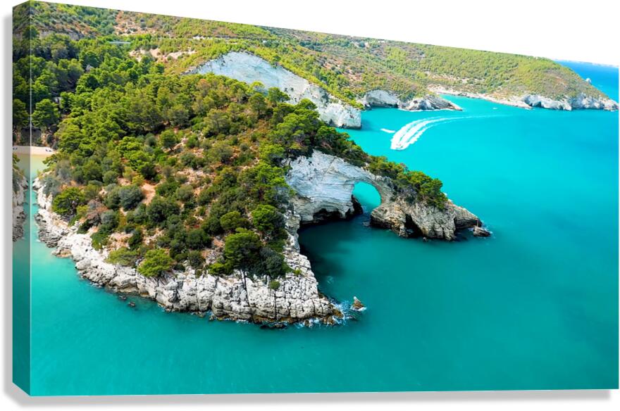 Flying Over Italie coasts and cities 6 Canvas Print