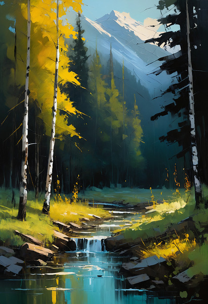 Crystal Waters and Verdant  Shores landscape by Joseph4ART